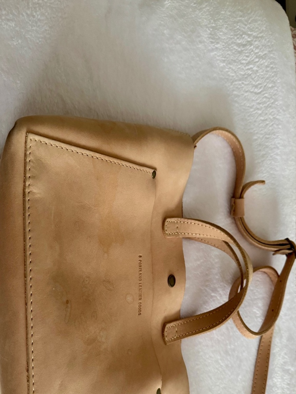 Portland Leather Co. small tote in blush leather